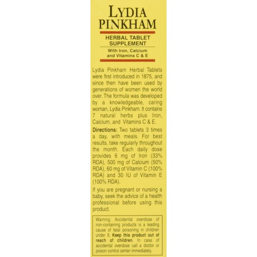 Lydia Pinkham Herbal Supplement Tablets for Menstruation and Menopause Support, 72 Count