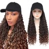 Goddess Box Braids Braiding Hair Baseball Cap Hat Wig Bohemian Curly Ends Braids Hat with Braided Boho Hair Extensions for Black White Women Synthetic Braids Hat Wig with Hair Attached (20inch, T30)