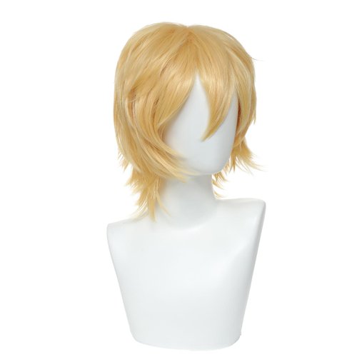 Kavsni Unisex Short Straight Cosplay Hair Wig Women Mens Male Fashion Anime Party Fancy Style Costume Wigs(Blonde)