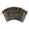 100-Pack 4x6 in Sheer Organza Gift Bags with Drawstring (Medium) - Metallic Stars (Black/Gold) - for Wedding Party Favors, Jewelry, Candy, Treats Mesh Pouch by The Display Guys