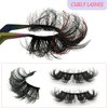 Mink Lashes Flu-ffy Lashes 20mm Long Flu-ffy False Eyelashes 3D Volume Curly Dramatic Fake Eyelashes Thick Full Lashes 5 Pairs Pack(5W-TB56)