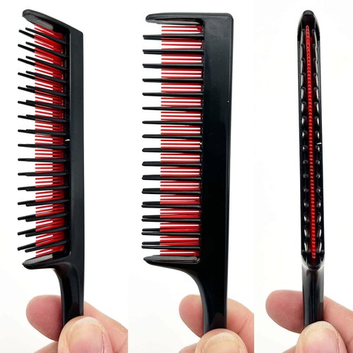 Yumflan Hair Comb for Women, Triple Hair Teasing Comb, 8.27 IN Tease Comb with Rat Tail for Hair Styling Backcombing Parting Sectioning