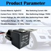 Kalmaegee 5 Pack Relay 12V 40A, 5 Pin Relay SPDT with Sockets and Wiring Harness Relay Switch Kits for Car Truck Motorcycle Boat