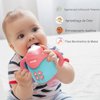 Baby Bottle Shape Teether Toy with Music and Projection, Musical Toy for Soothing Baby Teething Toys Gift for 3-18 Months Toddlers Boys and Girls