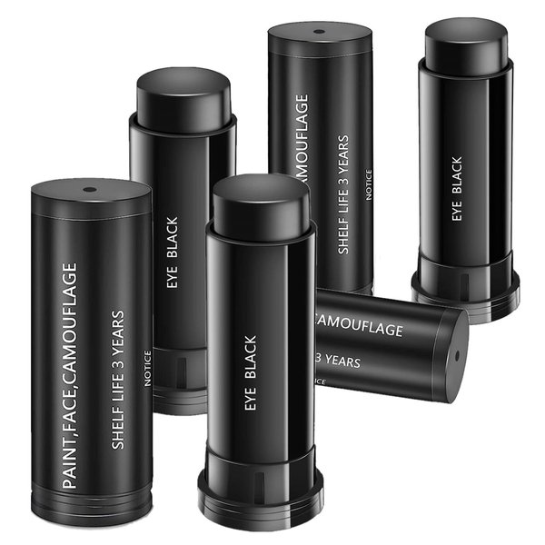 Go Ho 6 PCS Eye Black,Eye Black Stick for Sports,Easy to Color Black Face Paint Eye Black Football/Baseball/Softball,Football Stick Sports Eye Black Stick,Black Eye Makeup