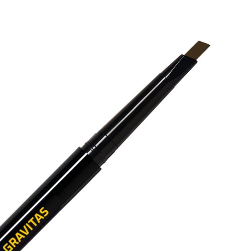 GRAVITAS Eyebrow Pencil and Beard Filler Pencil for Men – Waterproof, Double-Ended Automatic Angled Tip & Spoolie Brush, Cruelty-Free (Dark Brown)