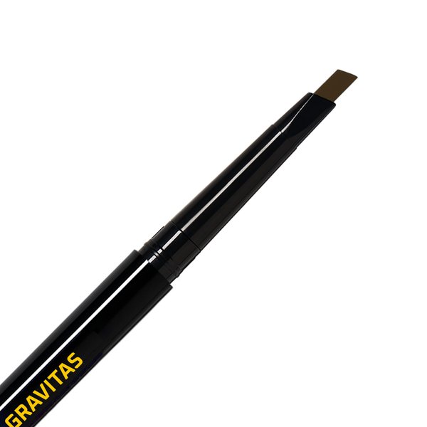 GRAVITAS Eyebrow Pencil and Beard Filler Pencil for Men – Waterproof, Double-Ended Automatic Angled Tip & Spoolie Brush, Cruelty-Free (Dark Brown)