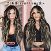 ALXNAN Clip in Hair Extensions for Women, Black Mix Blonde Long Wavy Hair Extensions Clip Ins 4PCS 16 Inch Synthetic Soft and Natural Thick Hair Pieces for Women