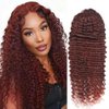 13X6 HD Reddish Brown Deep Wave Lace Front Wigs Human Hair Glueless Colored Wigs Human Hair Pre Plucked 180 Density 12A Brazilian Virgin Curly Wigs for Black Women Auburn Copper Red Wig 22 Inch