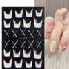 8 Sheets French Tip Nail Art Stickers Decals French Stripe Marble Glitter Nail Art Decals 3D Self-Adhesive Nail Art Accessories Line Ribbon Nails Design Nail Supplies for Women DIY Nail Decorations