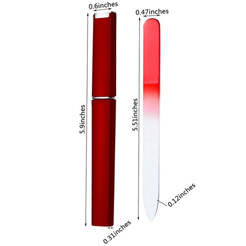 12 Pack Glass Nail Files with Case Crystal Glass Fingernail Files Double Sided Glass Nail File Mixed Color Manicure Set for Gentle Nail Care for Women