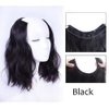 Medium Length 12" Wavy U-Shape Part Half Wig One Piece Clip in Hair Extension Black