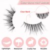 Half Lashes Natural Look with Clear Band Cat-Eye Lashes Wispy Fluffy Faux Mink False Eyelashes, 2 Styles Mixed 3/4 Corner Lashes Reusable Soft DIY Cluster Lashes Pack 14 Pairs by Heracks(37+Noya)
