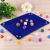 SIQUK Double Sided Dice Tray, Folding Rectangle PU Leather and Dark Blue Velvet Dice Holder