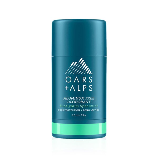 Oars + Alps Aluminum Free Deodorant for Men and Women, Dermatologist Tested and Made with Clean Ingredients, Vegan, Travel Size, Eucalyptus Spearmint, 1 Pack, 2.6 Oz