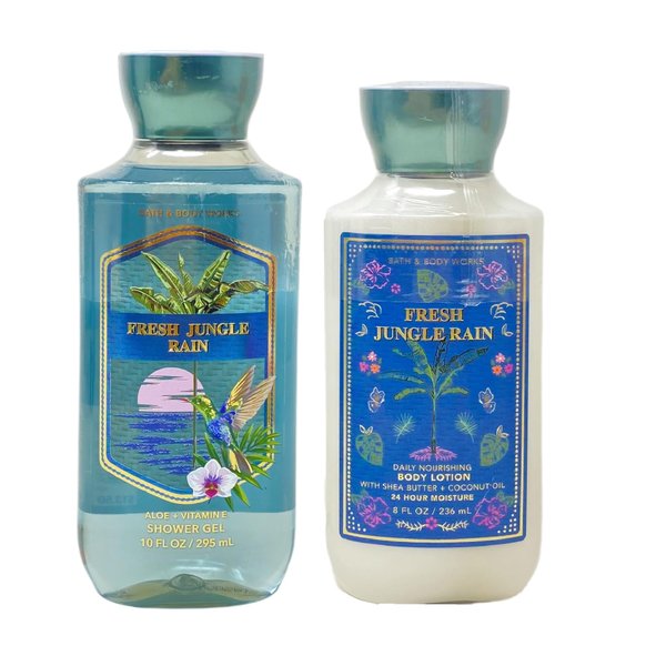 Generic Bath and Body Work Fresh Jungle Rain - Duo Gift Set - Shower Gel and Body Lotion