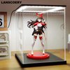LANSCOERY Clear Acrylic Display Case with Light, Assemble Cube Display Box Stand with Black Base, Dustproof Protection Showcase for Collectibles Memorabilia Figurines (6x6x6inch;15x15x15cm)