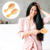 2 PCS Travel Brush,Bamboo Brush Mini Hairbrush Anti-Static Travel Brushes for Hair Massage Scalp Detangling Brush Yellow Mini Hair Brush Natural Wooden Pocket Travel Small Hair Brush for All Hair