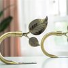 HIKMLK Leaf Shaped Curtain Holdbacks 2pcs, Handmade Metal Curtain Side Holders for Wall, Antique Bronze Brass Curtain Tieback Hook Pull Backs for Drapes Window Home Decoration