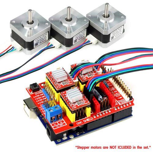 KeeYees Professional 3D Printer CNC Kit with E-Tutorial - CNC Shield Expansion Board V3.0 Board A4988 Stepper Motor Driver DC Power Cable Mechanical Switch Endstop with Jumper caps