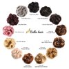 Bella Hair 100% Human Hair Scrunchies Messy Bun Hair Piece for Women Wavy Curly Up-Do Chignon Extensions (#99J Red Wine/#118 Burgundy)