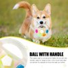 YOOGAO Pet Dog Toy Ball with Handle, Toss and Fetch Play, Interactive Ball for Dogs Playing, Squeaky Floating (Transparent)