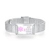 mnmoom Medical Alert Bracelets for Women Adjustable Stainless Steel Mesh lymphedema alert Bracelets with engraved NO BP/IV/NEEDLES THIS ARM-silver