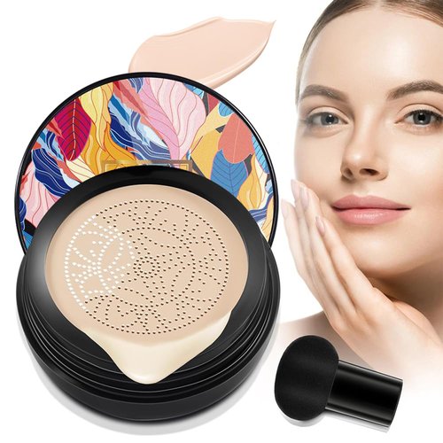 Nmoiat 2024 New Mushroom Head Air Cushion Cc Cream, Air Cushion Cc Cream Mushroom Head, Indicativet Air Cushion Cc Cream Foundation, Cc Cream Face Makeup (Ivory White, 1pcs)