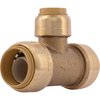 SharkBite 3/4 Inch x 3/4 Inch x 1/2 Inch Reducing Tee, Push To Connect Brass Plumbing Fitting, PEX Pipe, Copper, CPVC, PE-RT, HDPE, U412LFA