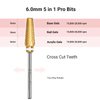 MelodySusie Upgrade 5 in 1 Nail Drill Bits, 3/32'' Carbide Tungsten Multi-function Mixed Sizes Edition, Suitable for Manicure Pedicure Cuticle Gel Polishing, Professional Advanced Bits, Series Bit X
