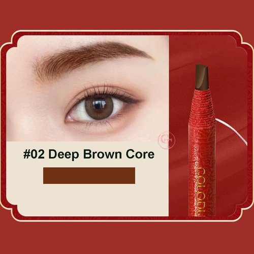 5pcs Eyebrow Pencil Waterproof Permanent Makeup Pencil Eyebrow Mapping Pencil Pull Cord Peel-off Eyebrows Tattoo Makeup Cosmetics Eyebrow Pencil (Red Paper-Deep Brown Core)