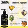 Passion Sensual Massage Oil for Couples – All Natural, Lemon Crème Scent with Almond Oil & Jojoba Oil. Natural Body Oil for Dry Skin. Massaging Oil for Romance & Relaxation – 8oz