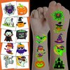 JCFIRE Halloween Temporary Tattoos for Kids, Halloween Party Favors, Glow in Dark Halloween Tattoos Birthday Party Decorations Supplies Halloween Goodie Bag Fillers Activities Games Accessories