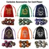 Grajar D&D Dice Set with Characters Pattern Dice Pouches, 42 Pcs polyhedral dice Set, PU Leather and Velvet dice Tray for Dungeons and Dragons D&D RPG MTG Table Games Starry Sky