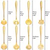 8 Pieces Flower Spoon Coffee Teaspoon Set Stainless Steel Tableware Creative Sugar Spoon Tea Spoon Stir Bar Spoon Stirring Spoon, 8 Different Patterns (Gold)