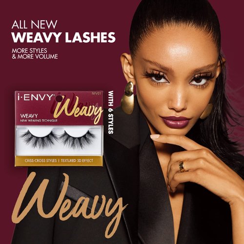 i-ENVY 2 Pairs False Eyelashes Natural Fullness Lightweight Lashes Textured 3D Effect Unique Woven Pattern Lashes (06)