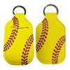 Daisy Lane Hand Sanitizer Holder for Backpack Kids Travel Size Baseball Softball Keychain (Softball, Pack of 6)