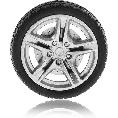 4Pcs Black Tires,48mm Simulation Rubber Wheel,Tire and Wheel Sets DIY,Tire Wheel Model,RC Spare Parts Easy Installation Small in Size,Remote and App Controlled Vehicles and Parts,Wheels and Tires