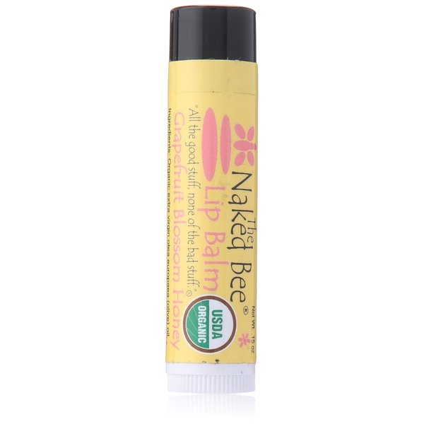 The Naked Bee Grapefruit Blossom Lip Balm (0.15oz) Moisturizing Lip Balm for Hydrated & Soothed Lips - Lip Moisturizer for Soft, Smooth Lips