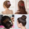 CCbeauty 6 Pcs Magic Hair Comb Elastic Beaded Hair Clips Women Decorative Accessories,Bride Double Slides Stretching Hairpins Combs for Ladies Girls Popular Hairstyles