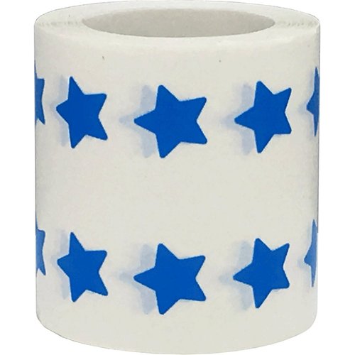 Blue Star Shape Stickers 0.50 Inch 1,000 Adhesive Labels