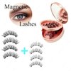 BASEMMAHER Magnetic Eyelashes without Eyeliner, 3D Dual Magnetic False Eyelashes Natural Look Extension Light Weight & Reusable Magnetic Eyelashes Kit with Applicator Tweezers No Glue Needed