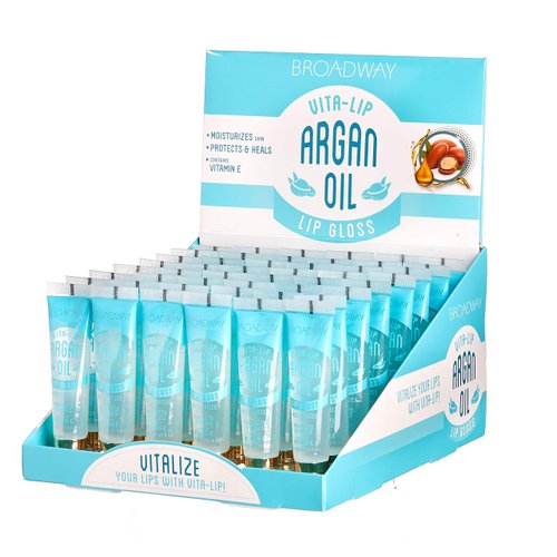 Broadway Vita-Lip Clear Lip Gloss Box Display Set (Argan Oil)