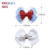 2PC Blue White Gingham Hair Bow Clips 3.5 Inch Checker Pigtail Bows Wizard Halloween Costume Accessories for Dorothy