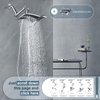 BRIGHT SHOWERS Brass Shower Arm Extender for Rain and Handheld Shower Head, 5 Inch Universal Shower Head Extension Arm, Height & Angle Adjustable, Chrome