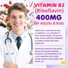 VCCHUYH Vitamin B2 Gummies for Kids & Adults, VIT B2 Riboflavin 400mg Supplement with Magnesium for Migraine Relief & Nervous System Support, Non-GMO, Vegan, Raspberry Flavor 60 Count