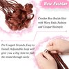 French Curl Crochet Braids 22 Inch 6 Packs Goddess Box Braids Crochet Hair Pre Looped French Curly Braiding Hair Cooper Red Crochet Box Braids With Curly Wavy Ends Synthetic Hair Extensions (#350)