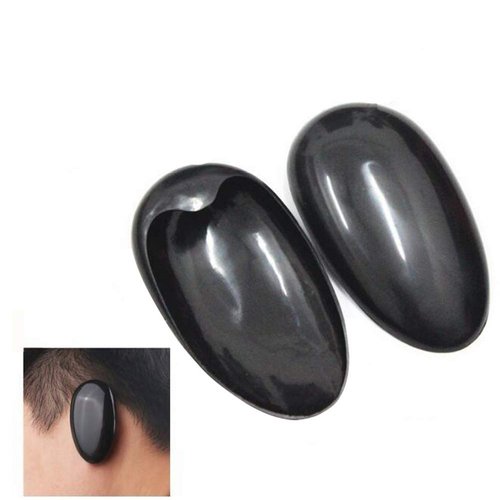 10 Pairs Black Plasstic Hair Dyeing Ear Cover Professional Waterproof Ear Protection Caps Bathing Shower Earmuffs Hairdressing Earflap For Hair Salon Coloring Kit