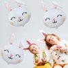 HADCKJA Bunny Balloons Easter Balloons Rabbit Head Foil Balloons for Easter Themed Party Easter Bunny Birthday Party Supplies Decorations Party Sets-5 PCS
