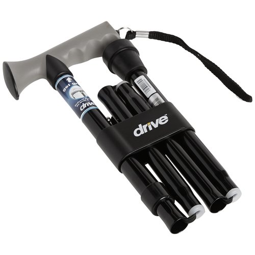 Drive Medical RTL10370BK Walking Stick with Gel Grip Handle, Black